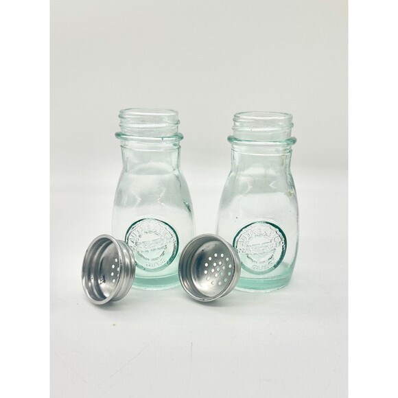 Vidrios San Miguel 100% Recycled Authentic Glass Salt Pepper Shakers Green 4 Oz - Picture 7 of 10